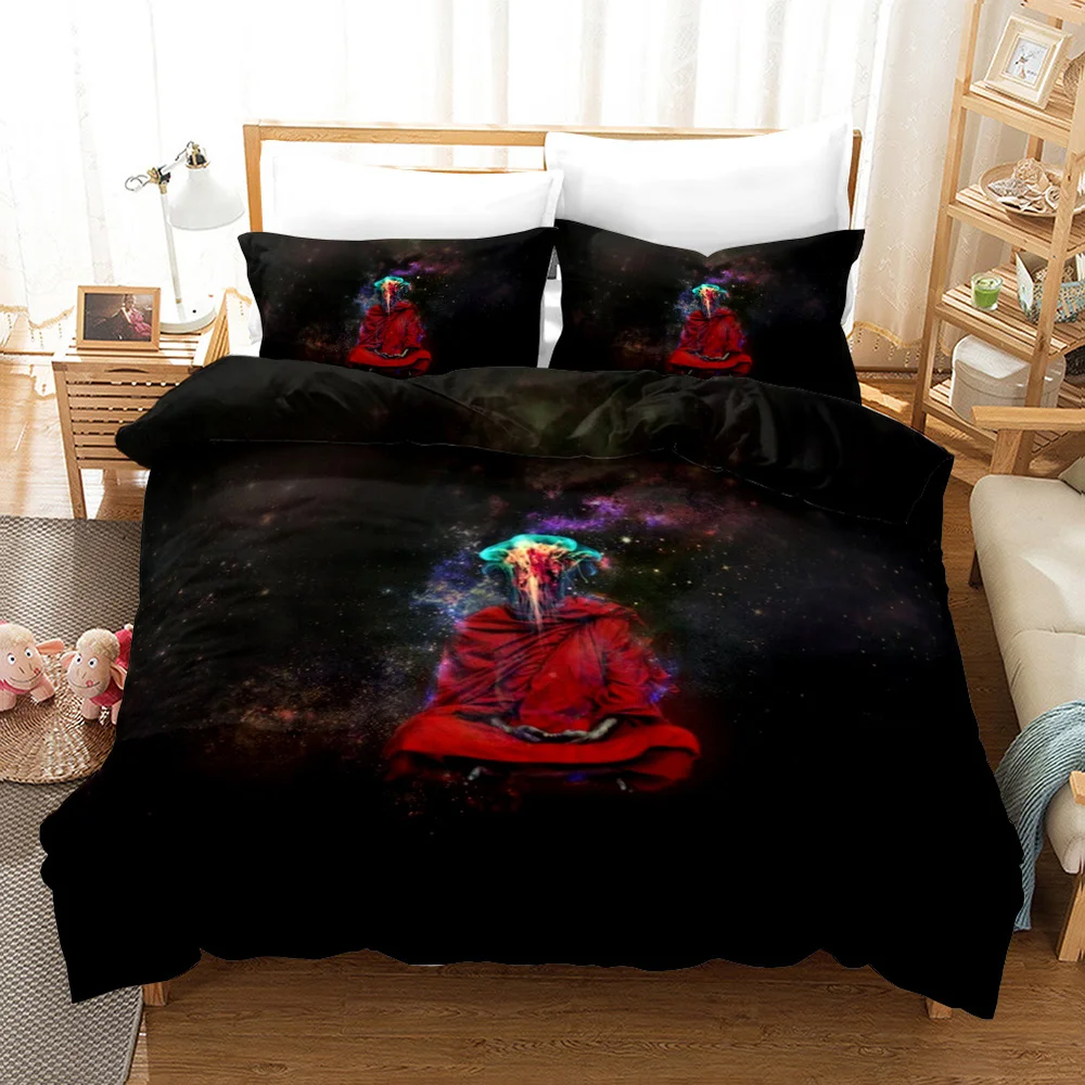 

Комплект постельного белья Seven Chakras Buddha, золотистый комплект пододеяльников для взрослых, королева, двуспальная, двойная, размер 3D, пододеял...