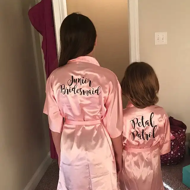 Халат кимоно Женский атласный золотистый с цветочным принтом|Украшения своими