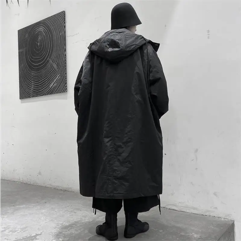Men's Hooded Long Cotton-Padded Coat Winter New Harajuku Style Style Classic Simple Couples With Loose Large Size Coat