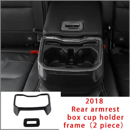 

For Jeep Wrangler 2018-2020 carbon fiber Rear armrest box cup holder frame 2pcs