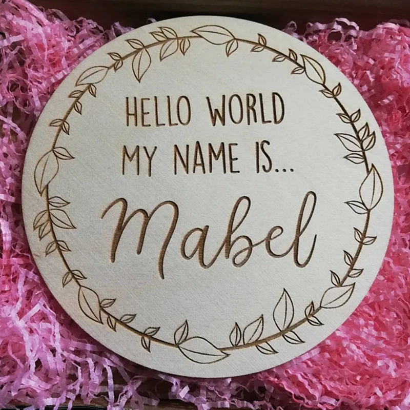 Новый знак объявления малыша на заказ деревянная гравировка имени ребенка