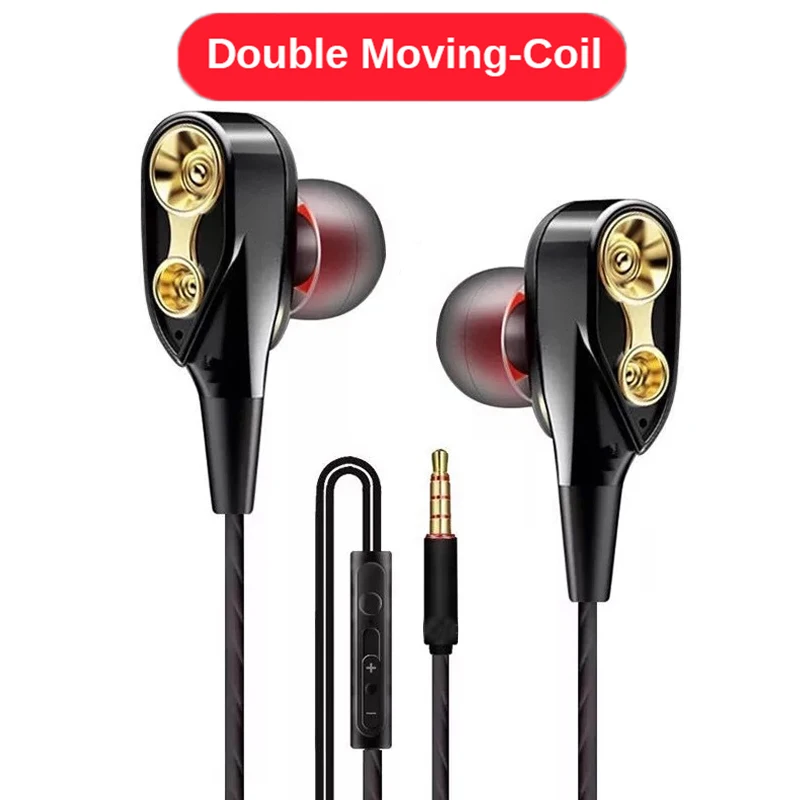 Магнитные проводные стерео наушники в ухо супер бас двойной привод гарнитура для