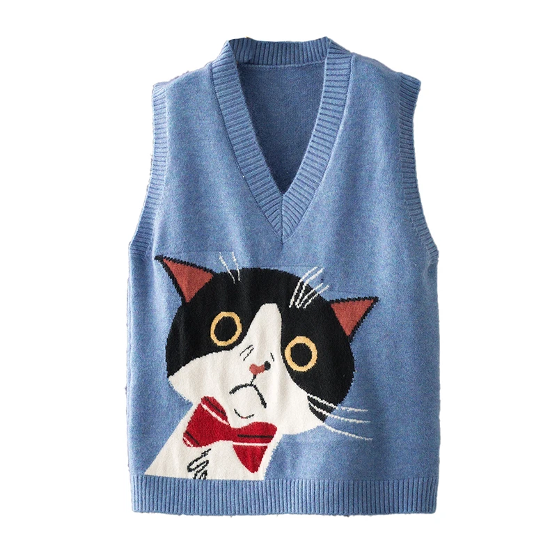 Женский трикотажный жилет с V-образным вырезом без рукавов |