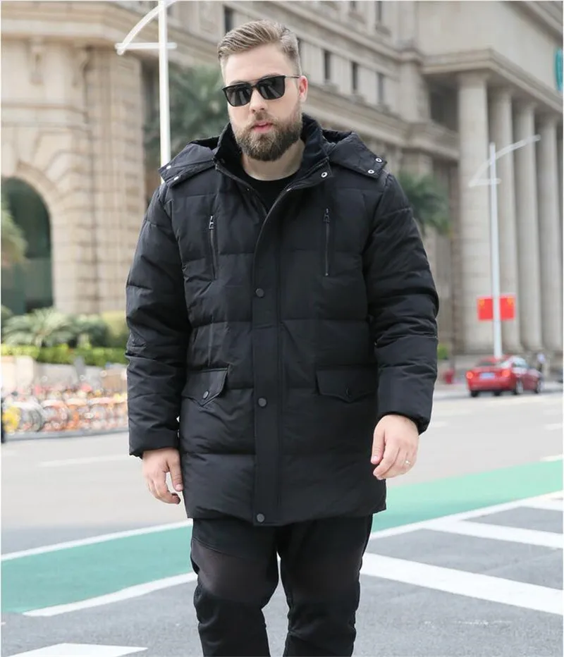 Мужская зимняя куртка большого размера 9XL 10XL с капюшоном парка Теплая Куртка на груди с двойным карманом на молнии зеленая куртка