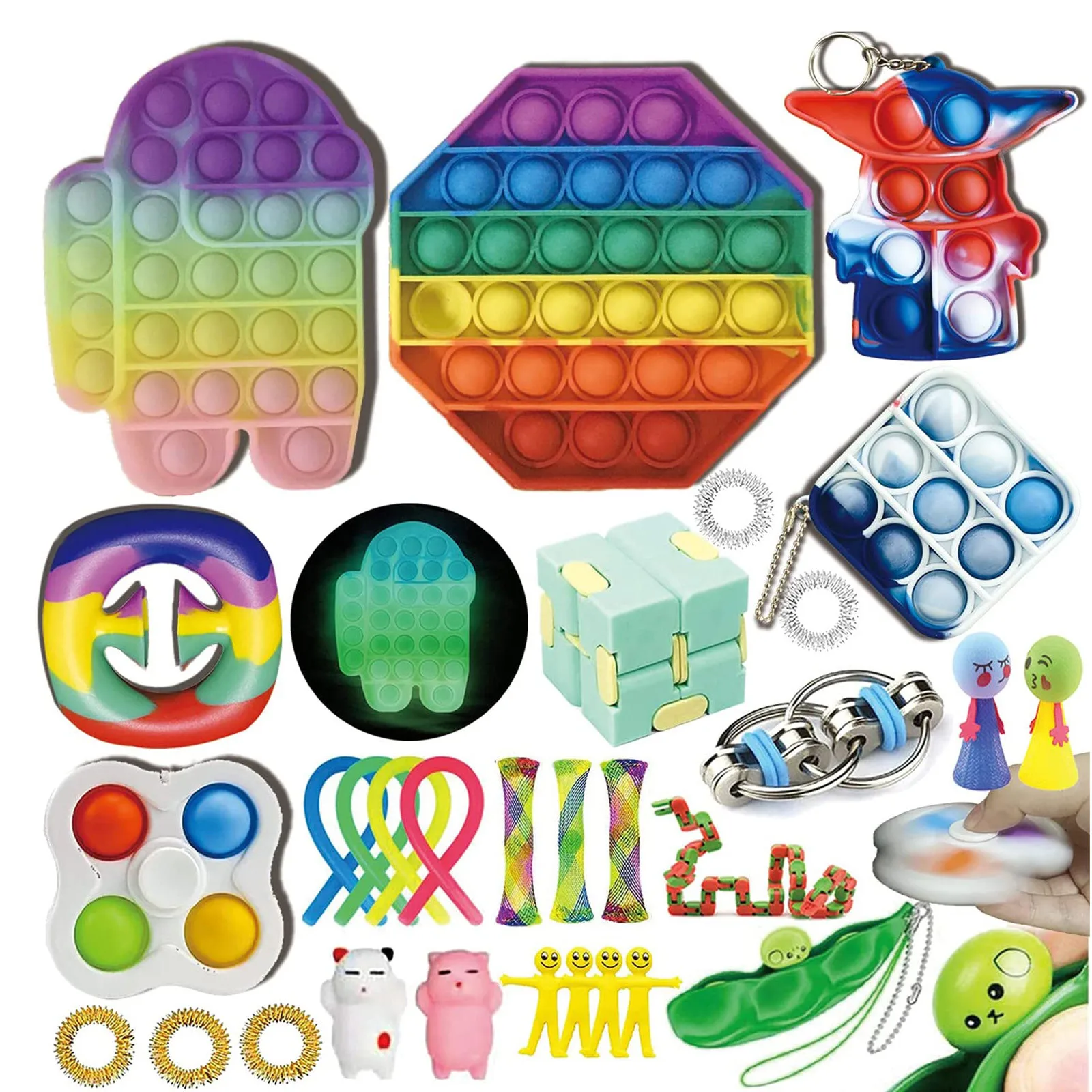 

Fidget toy Reliver Stress Toy Key Chain Push Bubble Antistress Toys Adults & Kids Sensory Toys to Relieve Autism éclate-le