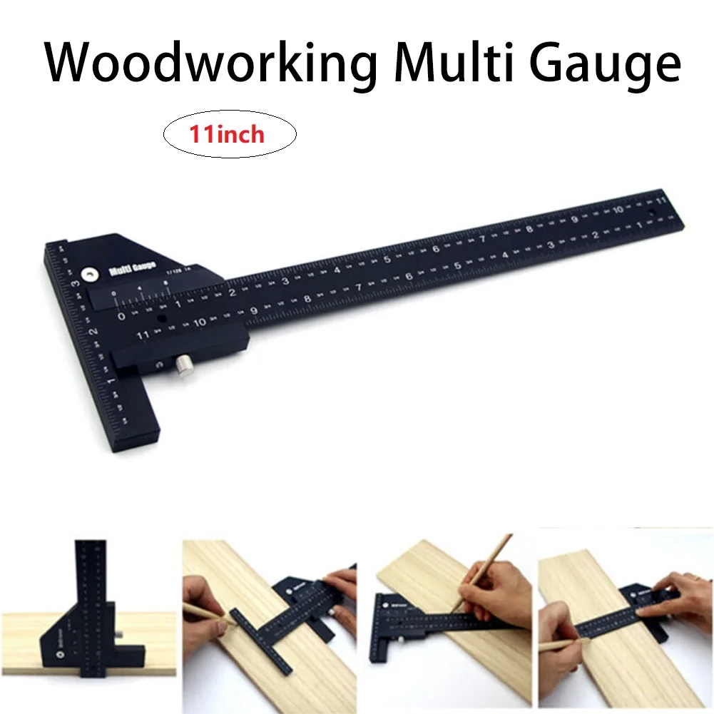 

Marking Ruler Ruler Woodworking 300mm Gauge Anodized Aluminum Square Tool