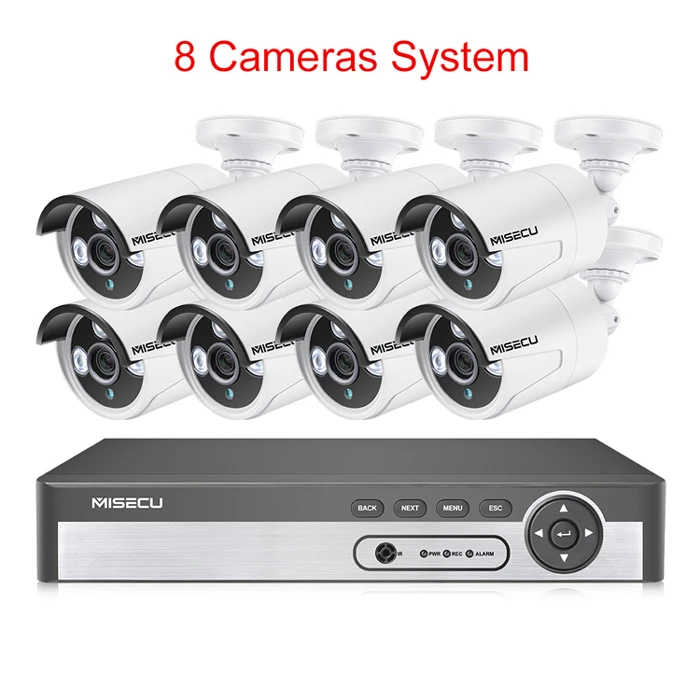 8CH NVR AND 8PCS CAM MISECU 8CH NVR 1080P 2MP IP сеть POE аудио запись наружная Водонепроницаемая камера видеонаблюдения системы безопасности домашний комплект видеонаблюдения - Цвет: 8CH NVR AND 8PCS CAM