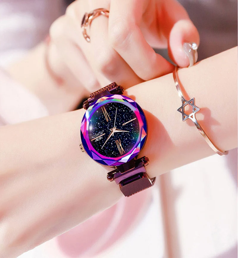 Новинка 2020 модные женские кварцевые часы наручные звездного неба для подруги
