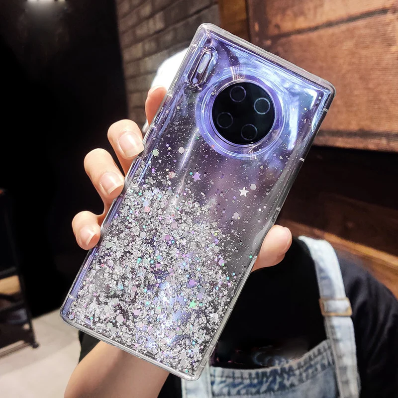 Case Bling Star Glitter Clear Cases For OPPO Reno 6 5 4 3 2 Ace SE Z K F Lite Pro Plus Cover