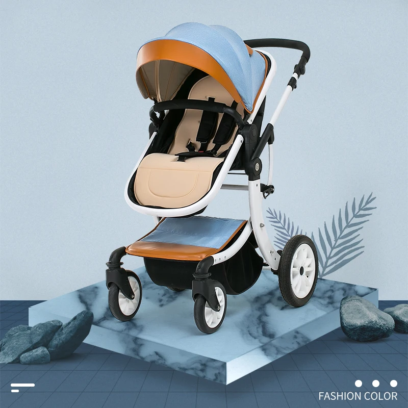 Высоко Ландшафтная X shape детская коляска из алюминиевого сплава рама тележка