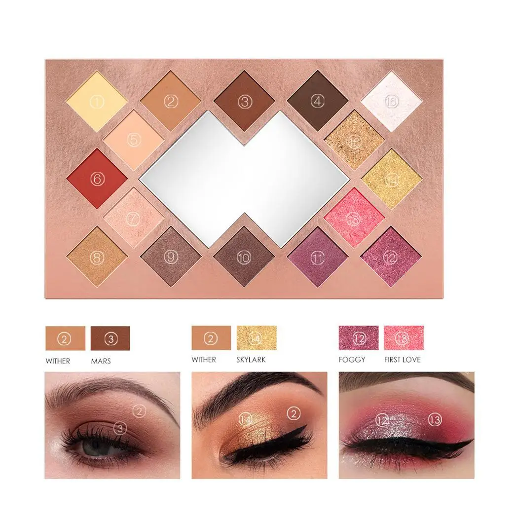 Портативный Профессиональный 16 цветов матовый перламутровый блеск Палетка