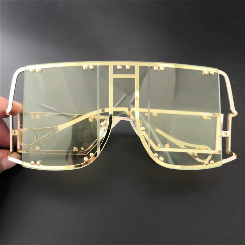 Мужские и женские солнцезащитные очки FMLbu'pa большие в форме маски стильные