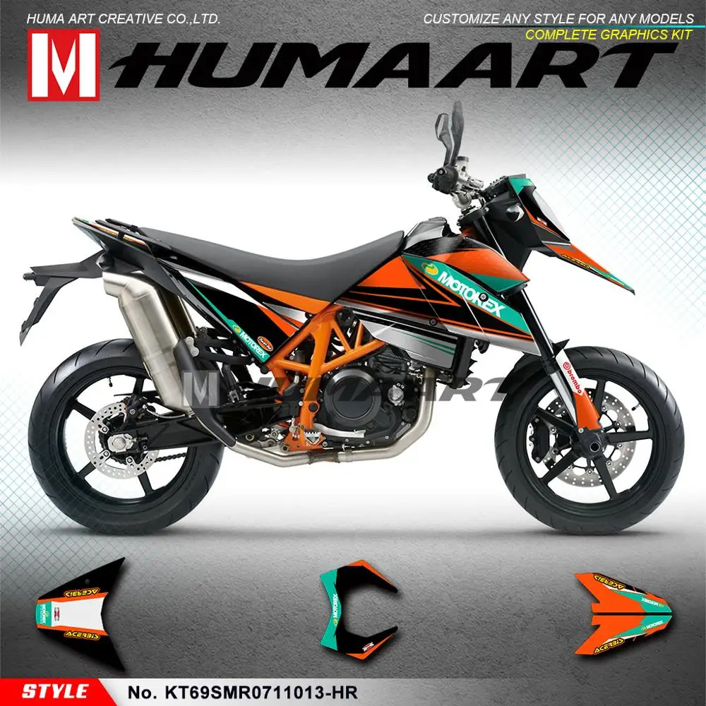 

HUMAART Motorcycle Décor Design Motorbike Stickers Set for SM SMR 690 2007 2008 2009 2010 2011, Customizable