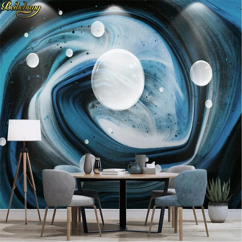 beibehang Custom 3d wallpaper mural blue modern creative three-dimensional starry sky 3D sci-fi TV sofa background wall painting |