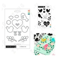 2022 valentines love birds cutting dies clear silicone cling stamps seal diy craft paper scrapbooking decoration embossing molds