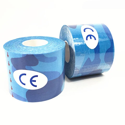 Blue camouflage 2 размера кинезиологическая лента Атлетическая лента Спортивная восстанавливающая лента обвязка для спортзала фитнес Теннис Бег колено Защитная муфта для мышц ножницы - Цвет: Blue camouflage