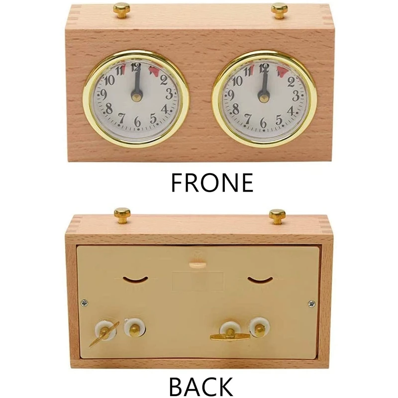 

Wooden Chess Timer Tournament Competition Game Chess Clock Timer Gift Wind-Up Mechanical Accessories for Board Games