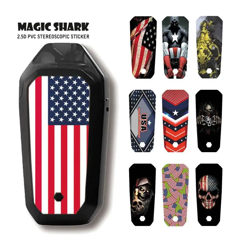 2019 Модный чехол наклейка с флагом США черепом из ПВХ для Aspire AVP AIO Pod Vape|Наклейки