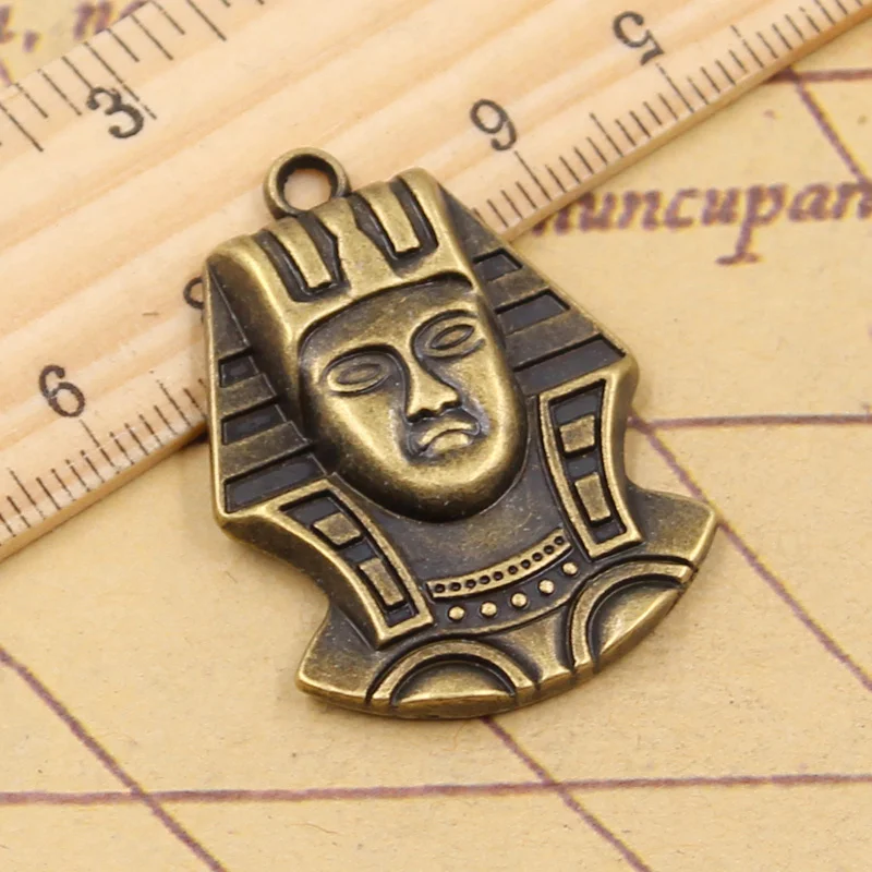 6 шт. Подвески Египетский Король Tut Tutankhamun 37x26 мм тибетские бронзовые серебряные