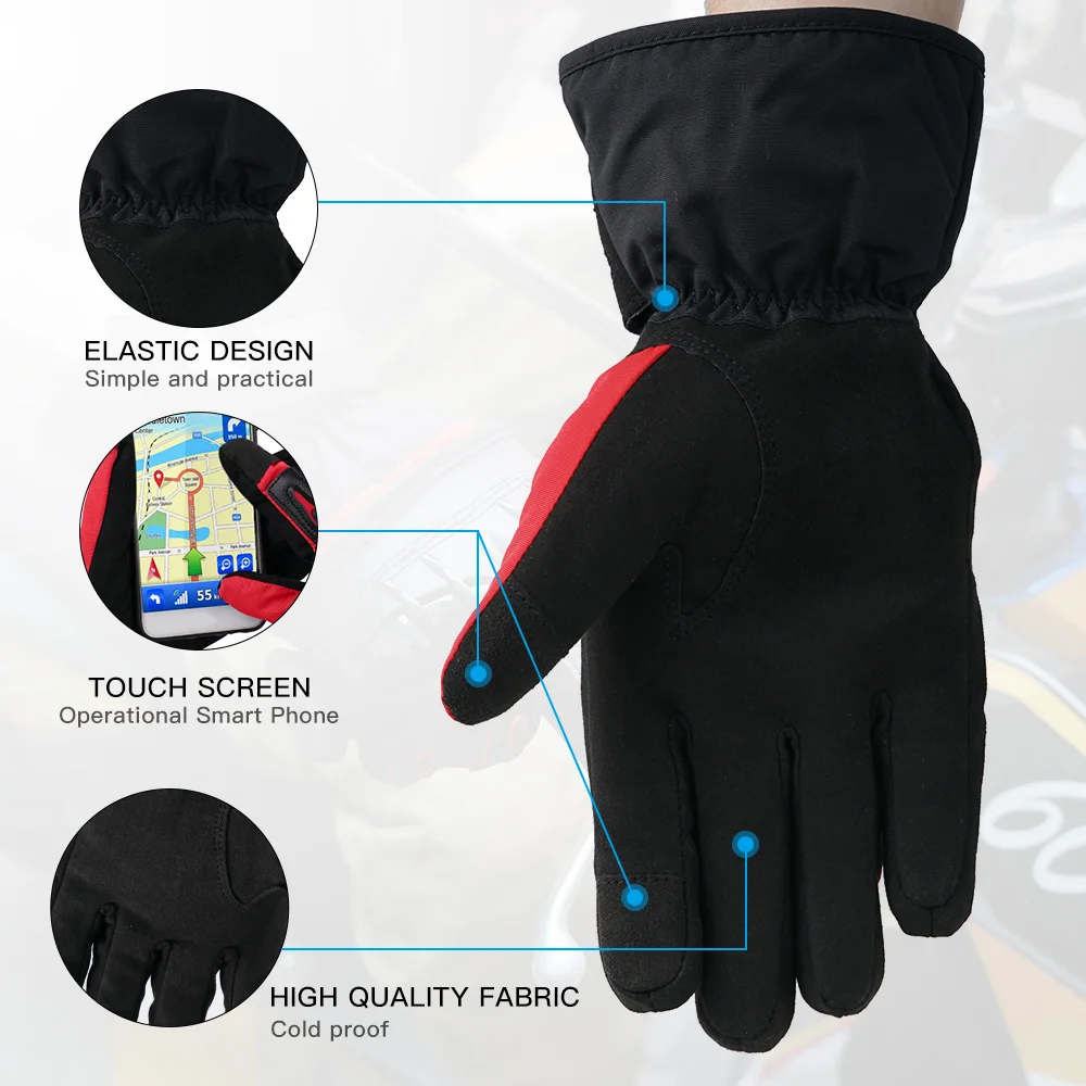 Мотоциклетные перчатки зимние водонепроницаемые для сенсорного экрана из
