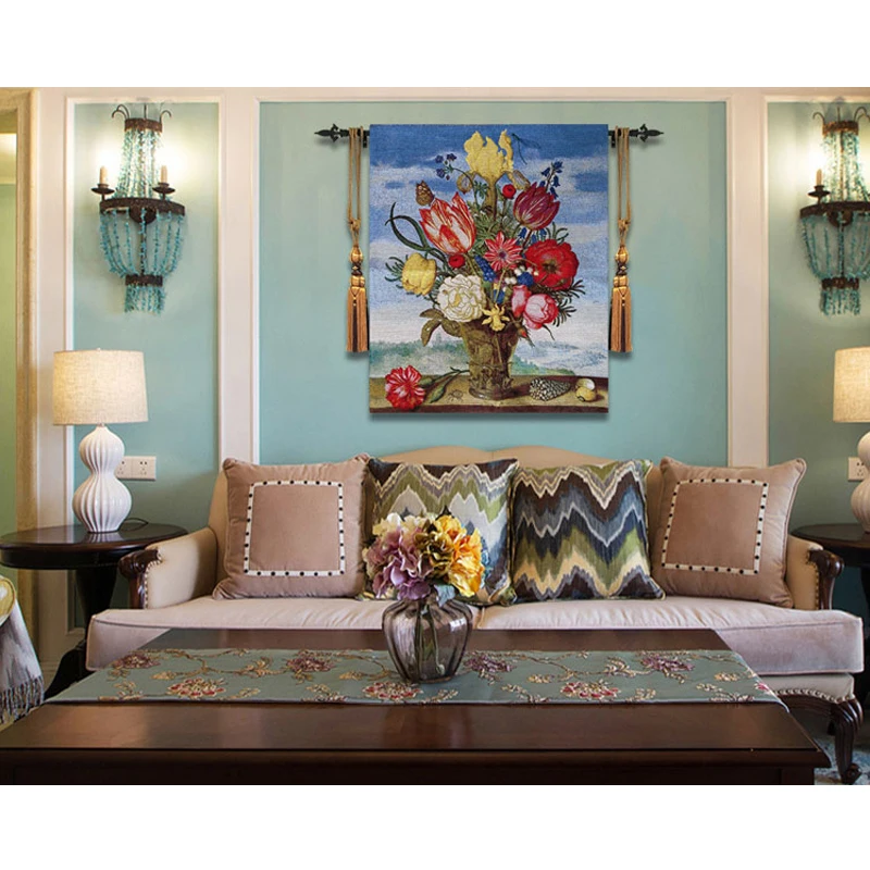 Бельгийский гобелен европейская ткань жаккардовый детская комната цветочный