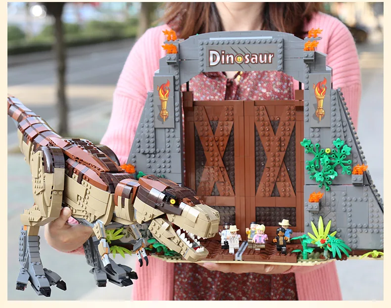 DHL 61001 креативные игрушки, совместимые с 75936 T. rex Rampage, игрушки динозавров, строительные блоки, кирпичи в сборе, Детский Рождественский подарок