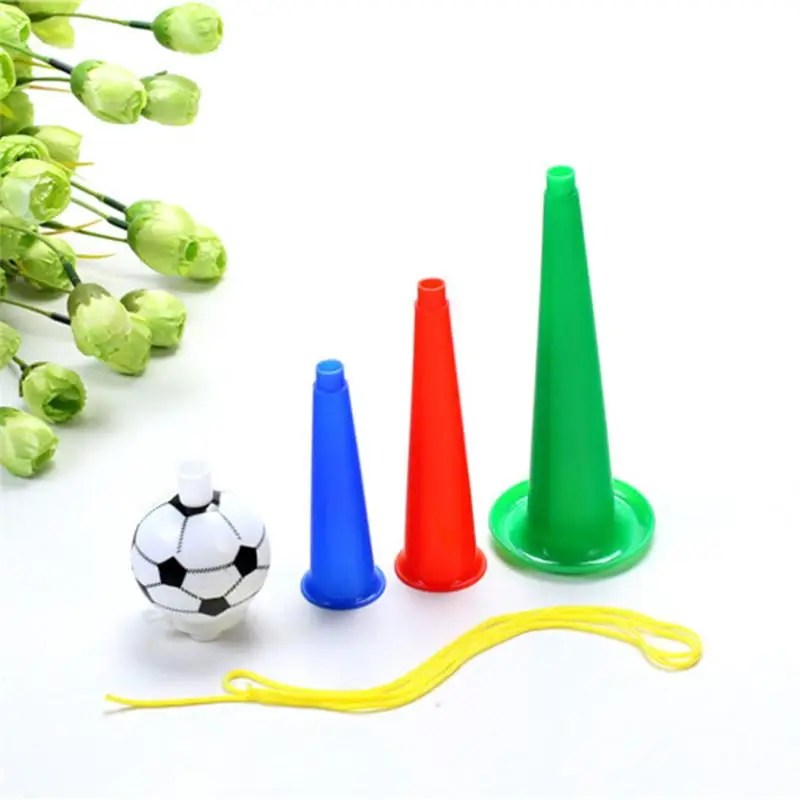 1 шт. красочные трехтрубные ачалки с высоким наклоном голосовые рожки Футбол