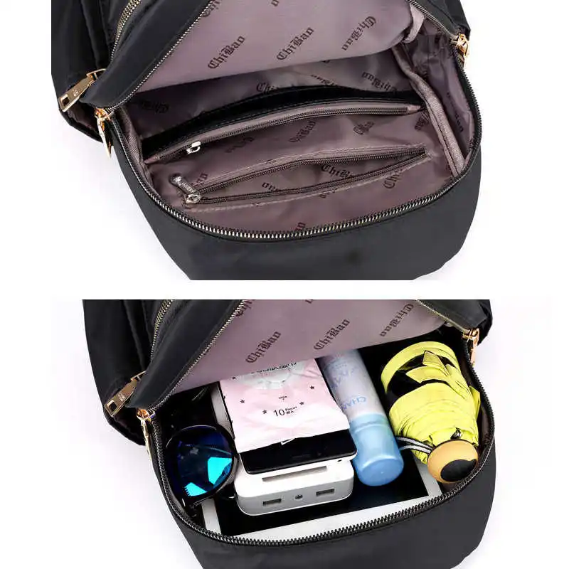 

Waterproof Nylon Backpack Female 2021 Fashion Casual Daypack Back Pack Bag Teenage Youth Backpacks for Women Teens Bagpack Black