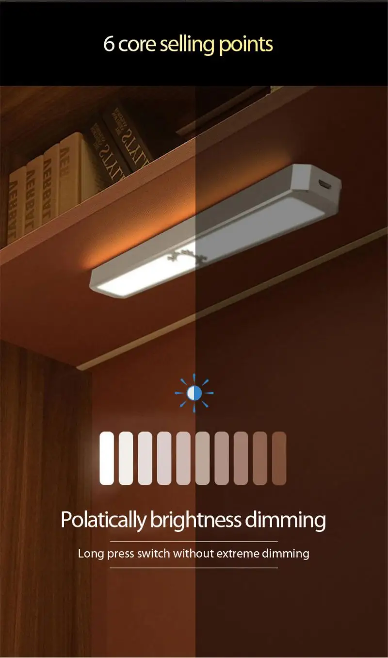

LED Night Light PIR Motion Sensor Light USB Cupboard Wardrobe Bed Lamp Under Cabinet Night Light For Living Room Stairs Kitchen