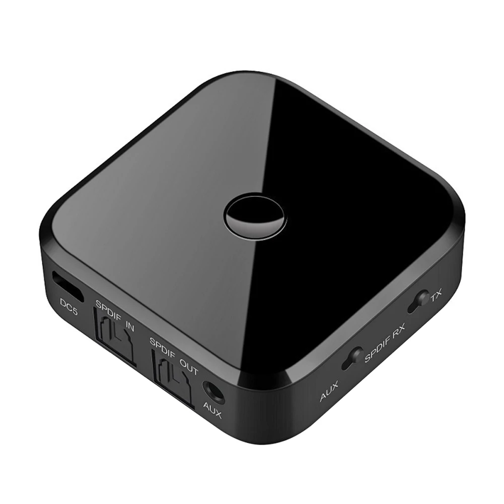 

2 in 1 Bluetooth 5.0 Audio Adapter Dongle OLED Screen 3.5mm AUX Jack Wireless Music Transmitter Receiver for Car TV PC Speaker