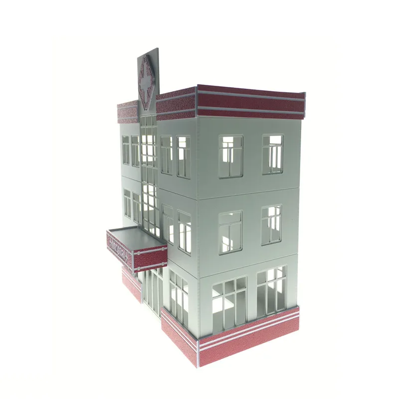 2 шт./лот в масштабе Ho архитектурная сцена пластиковая модель здания больничный