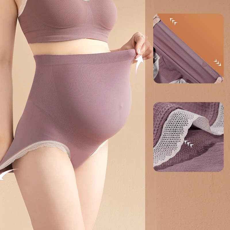 YATEMAO - culotte de maternit&eacute; taille haute sous-v&ecirc;tements de grossesse de apoyo s&oacute;lido y vente en gros-4