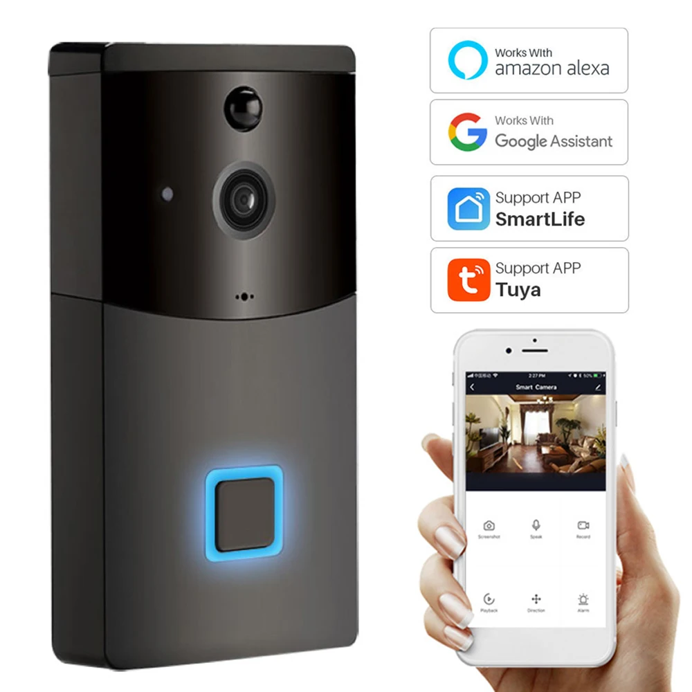 

Wireless Smart Doorbell Two Way Video Talk WiFi Door Bell Visual Intercom Smart Home Remote Camera Support 64GB TF Card