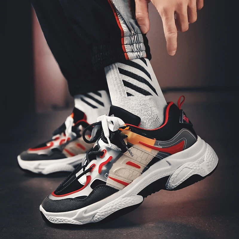 Мужские кроссовки на платформе дышащие для тренировок с вулканизированной