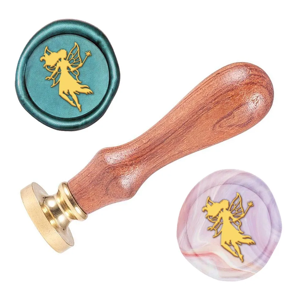 

1 pc Wax Seal Stamp Set Sealing Wax Stamp Solid Brass Head Wood Handle Retro Brass Stamp Kit Removable