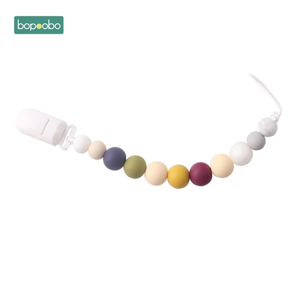 Bopoobo 1 шт., детский прорезыватель, соски, клипсы, подарок для ребенка, пищевые силиконовые грызуны, прорезыватель из бисера, BPA бесплатно, подарок для ребенка, игрушки, силиконовые бусины - Цвет: Brown Series