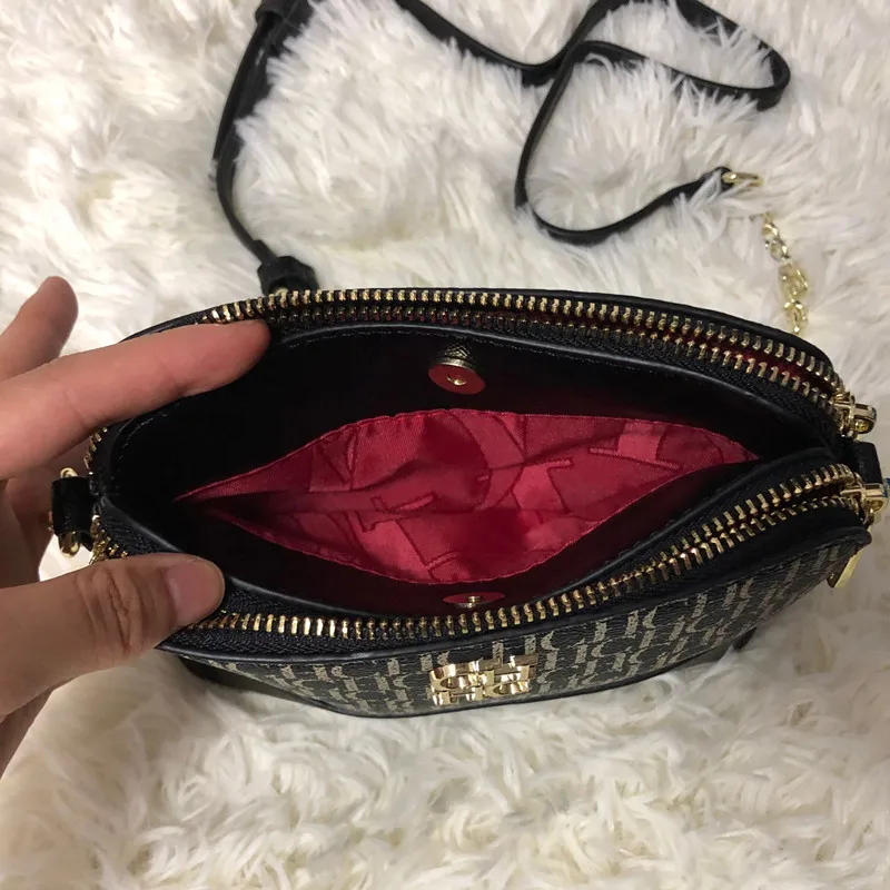 

100% Genuine Leather Chain Zipper Shoulder Bags Classic CH Print Crossbody Small Handbags Luxury Designer Purse and Handbag CC