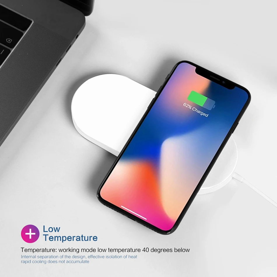 2 в 1 Qi Беспроводное зарядное устройство для Apple Watch 4 3 2 1 быстрая Беспроводная зарядная панель для iPhone Xs Max X 7 8 11 samsung S10