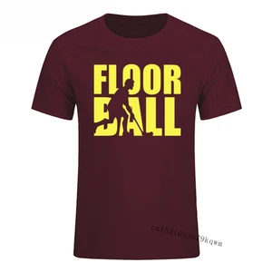 Спортивная Мужская футболка Floorball, Повседневная футболка из чистого хлопка с круглым воротничком, Мужская футболка на Хэллоуин, 3D Забавные футболки, Прямая поставка