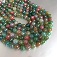 natural a indian agate round beads loose bead mixed colorful needlework for jewelry making diy bracelet woman jewellry gift