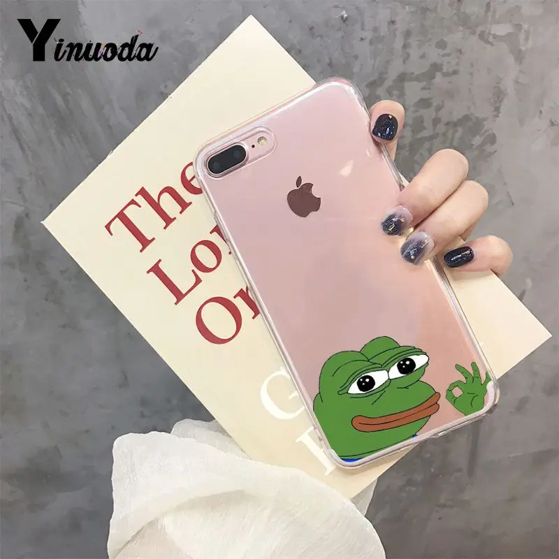 Yinuoda грустная лягушка pepe мем мягкий, роскошный, из ТПУ для мобильного телефона аксессуары чехол для iphone 8, 7, 6, 6S Plus, X XS max 10 5 5S SE XR корпус под плетенную сумку - Цвет: 8