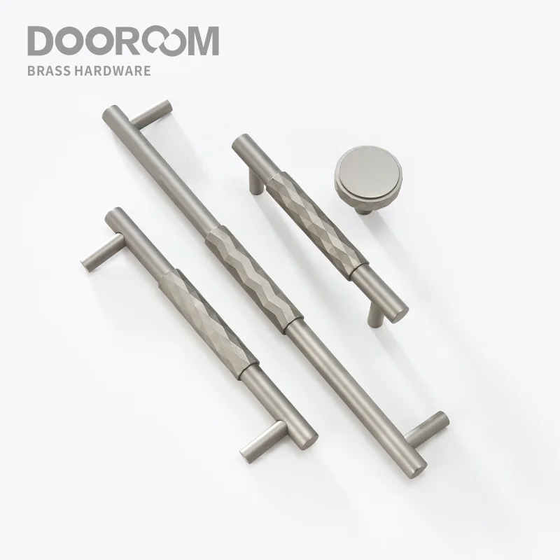 

Dooroom Brass Furniture Handles Hammered Matt Brushed Nickel Cupboard Wardrobe Dresser Shoe Box Drawer Cabinet Round T bar Knobs