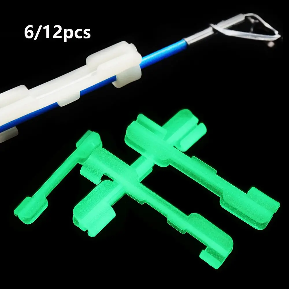 

6/12Pcs New Light Night Dark Fishing glow stick Clip fluorescent light sticks float hold fishing rod feeder