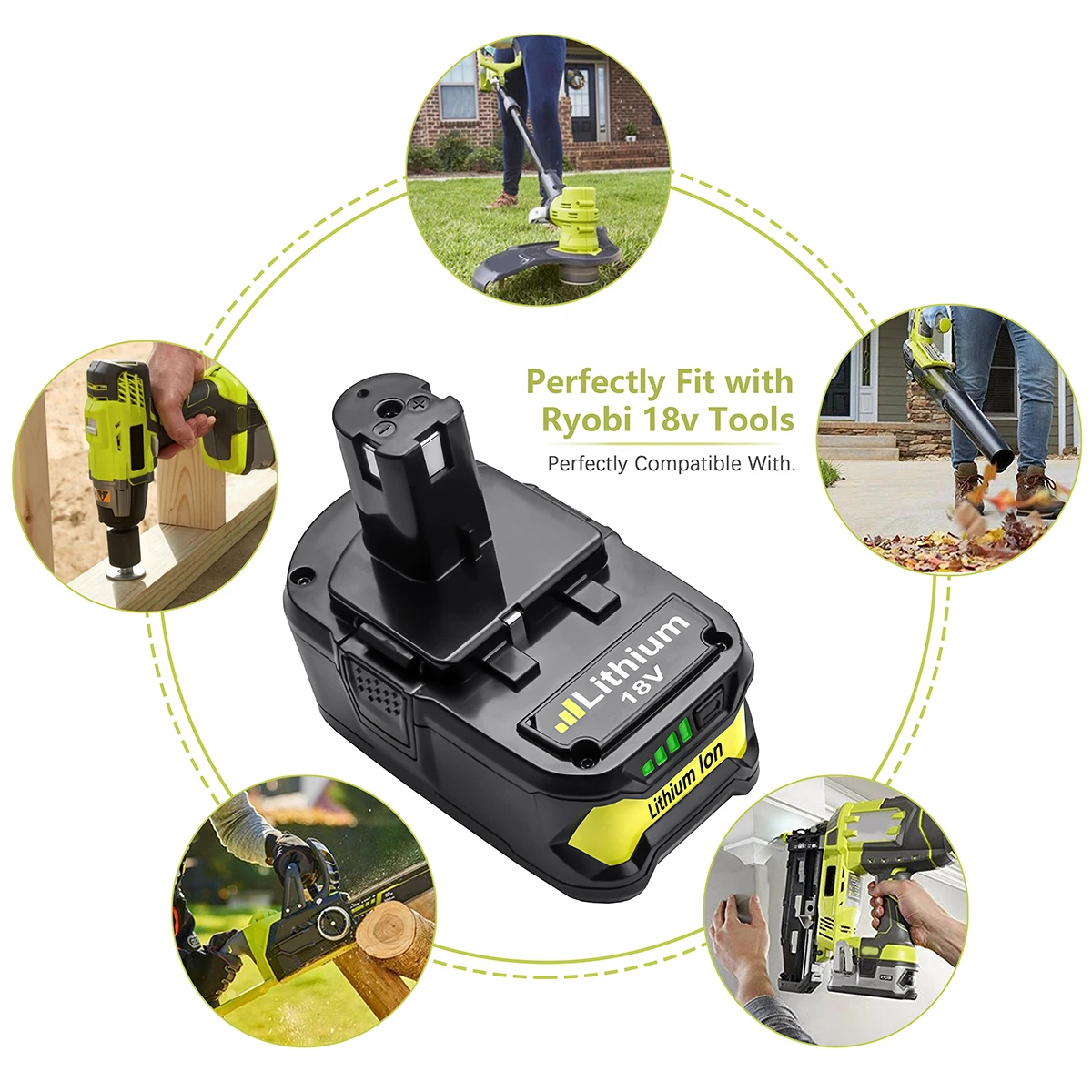 Литий ионная аккумуляторная батарея bonacell 6000 мАч для RYOBI P108 BPL 1815 BPL18151 BPL1820 P102 P103 P104