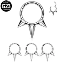 g23 titanium spikes nose ring hoop septum piercing clicker segment hinged nostril tragus cartilage earring daith helix jewelry