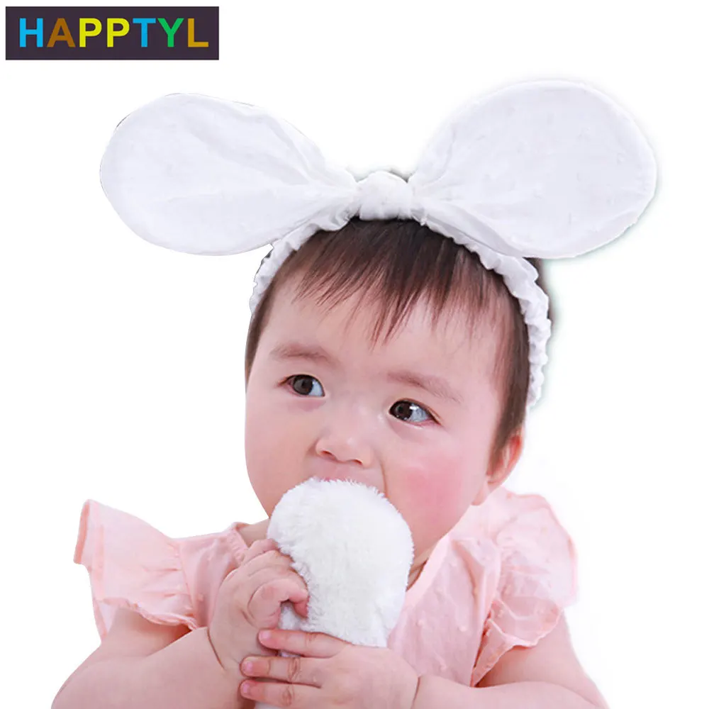HAPPTYL 1 шт Детские хлопковые эластичные повязки с узлом детские на голову заячьими