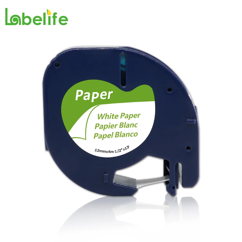 Labelife 91200 91330 совместим с Dymo LetraTag черный на белом (12 мм x 4 м) бумажные этикетки ленты