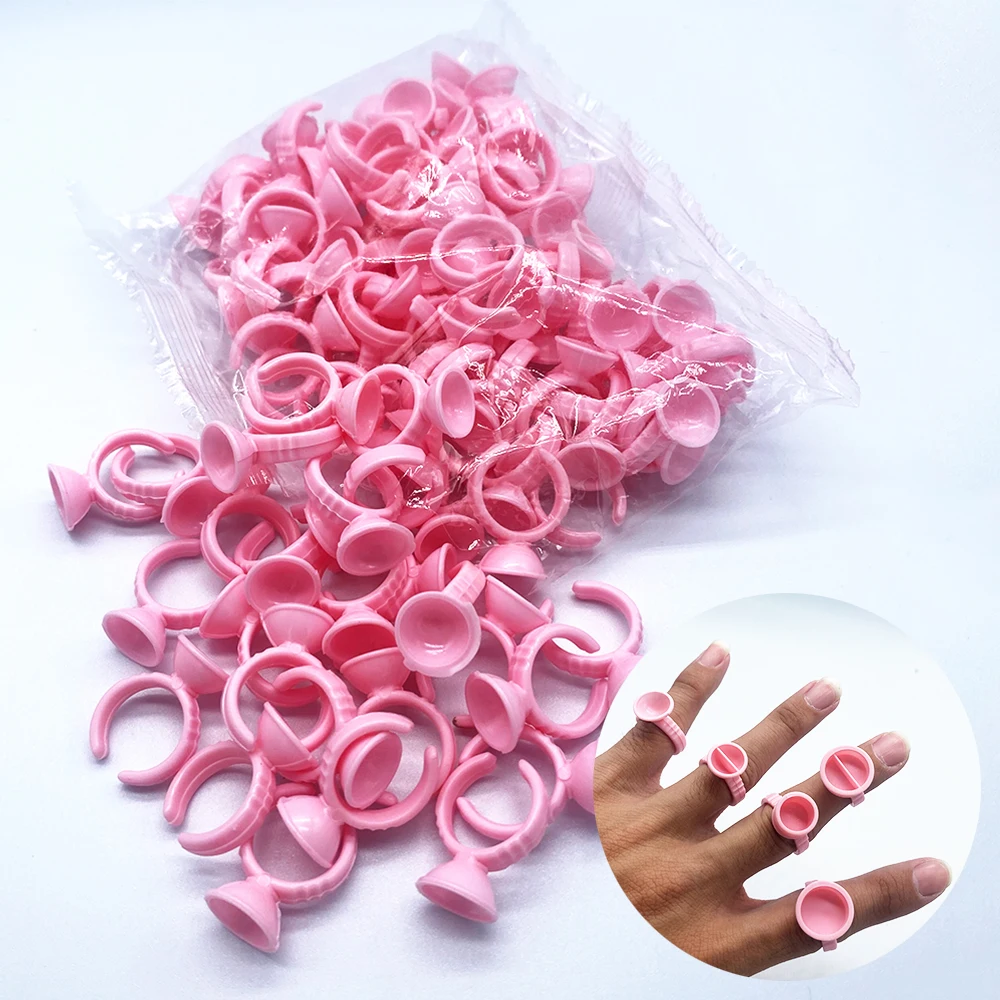 

100Pcs Disposable Caps Microblading Pink Ring Tattoo Ink Cup For Tattoo Needle Supplies Accessorie Makeup Tattoo Tools