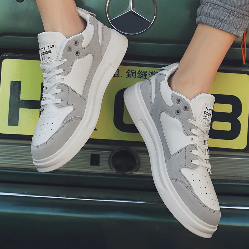 

Кроссовки мужские, легкие, Нескользящие, дышащие, мягкие, кожаные, для скейтборда, 2021