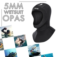 1pcs new 5mm neoprene mens womens black hat wetsuit diving helmet winter stretch hood diving surf kayak bodyboard swimwear cap